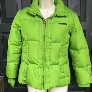 ZeroXposure girl's lime green puffer jacket 10-12